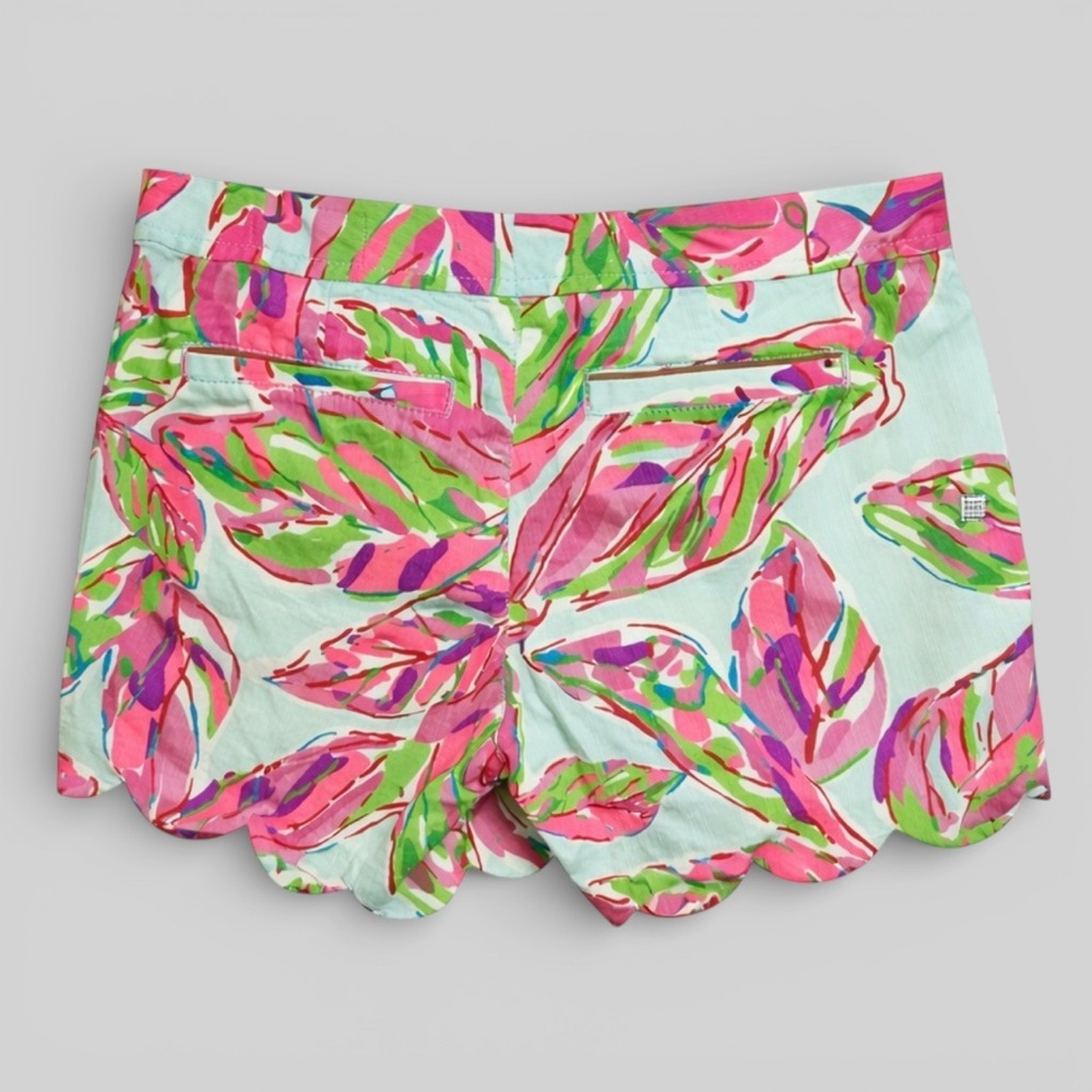 Lilly Pulitzer In The Vias Printed Textured Buttercup Scalloped Shorts Size 6 - Picture 6 of 7